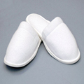 White Closed Toe Terry Spa Slippers